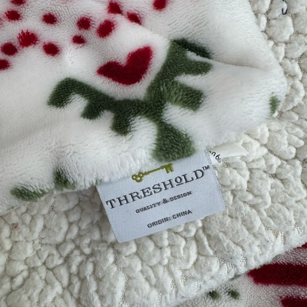 Threshold Red and Green Fairisle Throw